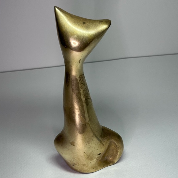 Vintage Solid Brass Cat Figurine - Picture 7 of 9